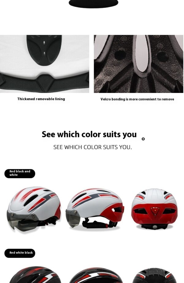 Bicycle Helmet Riding Helmet Sports Helmet Goggles Riding Helmet Restraint Taillight - Image 8