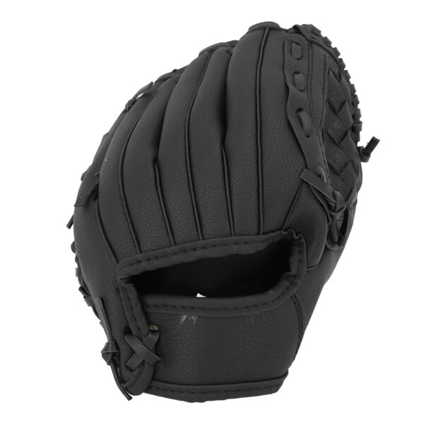 Baseball Glove Ergonomic PU Leather Baseball Mitts Softness Professional Baseball Fielding Glove Softball Mitts for Youth Adult 10.5 Inch Black - Image 2