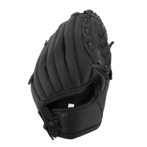 Baseball Glove Ergonomic PU Leather Baseball Mitts Softness Professional Baseball Fielding Glove Softball Mitts for Youth Adult 10.5 Inch Black - Image 3