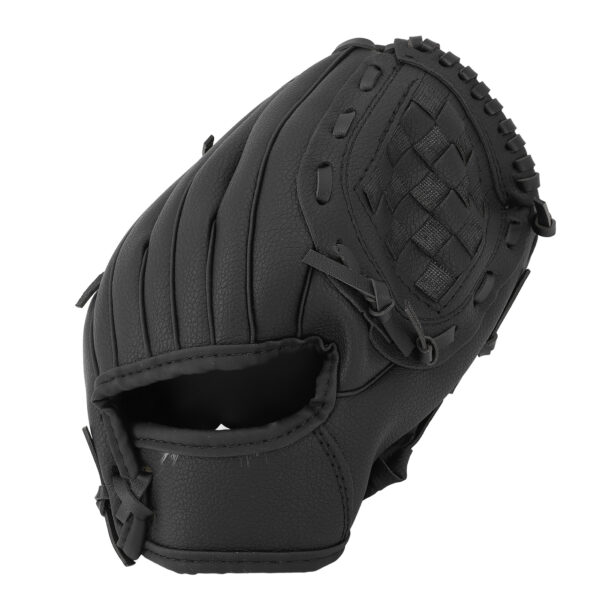 Baseball Glove Ergonomic PU Leather Baseball Mitts Softness Professional Baseball Fielding Glove Softball Mitts for Youth Adult 10.5 Inch Black - Image 9