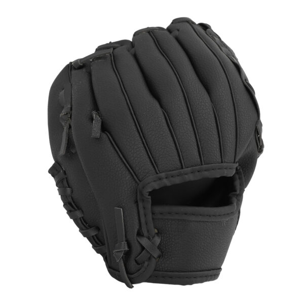 Baseball Glove Ergonomic PU Leather Baseball Mitts Softness Professional Baseball Fielding Glove Softball Mitts for Youth Adult 10.5 Inch Black - Image 5