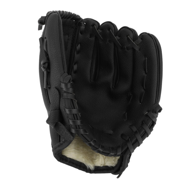 Baseball Glove Ergonomic PU Leather Baseball Mitts Softness Professional Baseball Fielding Glove Softball Mitts for Youth Adult 10.5 Inch Black - Image 10