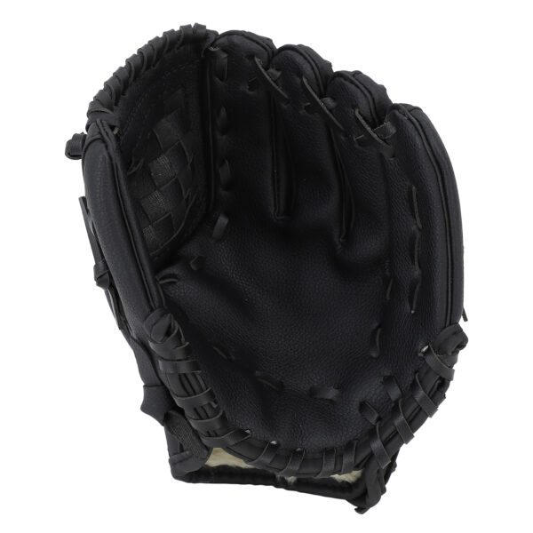 Baseball Glove Ergonomic PU Leather Baseball Mitts Softness Professional Baseball Fielding Glove Softball Mitts for Youth Adult 10.5 Inch Black - Image 8