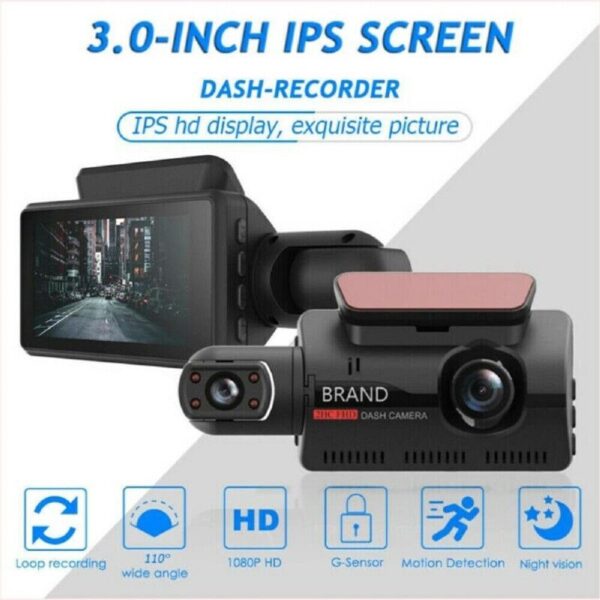 Car Dash Cam 1080P Dual Lens Recorder G Sensor DVR Front Rear Camera Video UK - Image 6