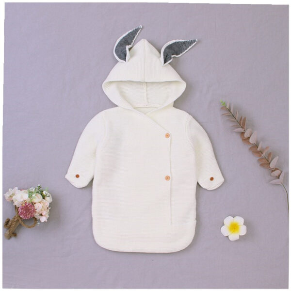 Baby Knitting Rabbit Sleeping Bags Hold Blanket - Image 5