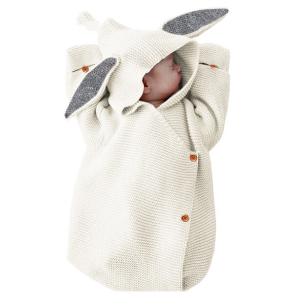 Baby Knitting Rabbit Sleeping Bags Hold Blanket - Image 6