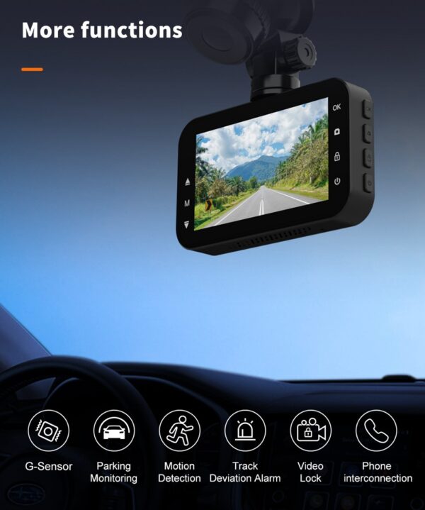 Dash Cam Front And Rear Car Camera Dual Dashcam 1080P FHD - Image 2