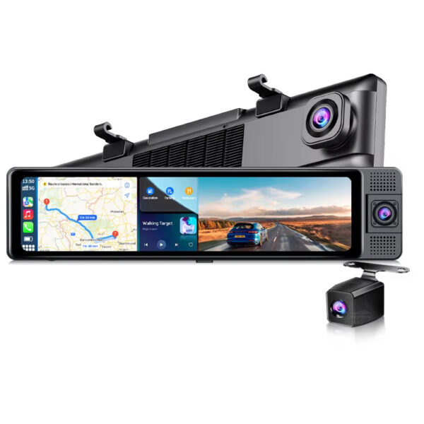 3 Cameras 360 Degree 3 Lens Car Dvr DashCam Car Dash Camera Mirror Carplay Android Wireless 3 Channel Dash Cam 2.5k With Wifi - Image 6