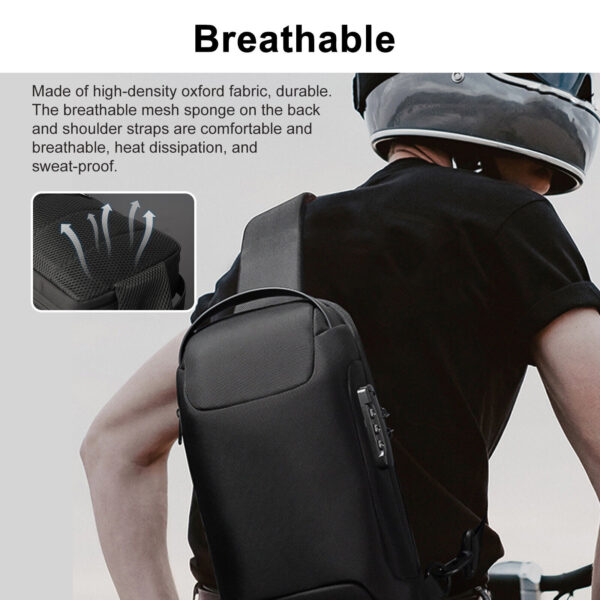 Men's Waterproof Oxford Multifunction Crossbody Bags Anti-theft Shoulder Bags Messenger Sling Chest Bag Pack For Male Sling Shoulder Crossbody Waterproof Anti-theft Chest Bag Backpack Pack USB - Image 4