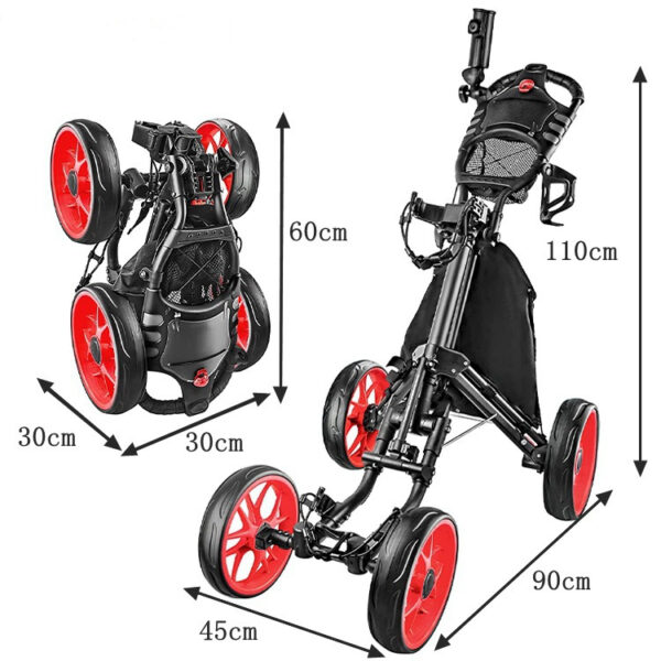 Foldable 4 Wheels Golf Trolley Golf Supplies - Image 7