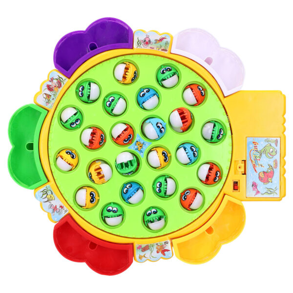 Fishing Game Play Set 24 Fish 5 Poles Rotating Fishing Game Board Gift for Kids Toddlers with Music - Image 6