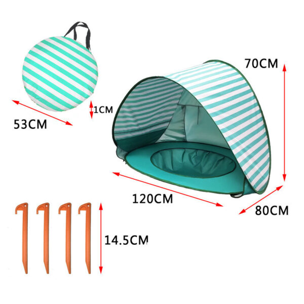 Children  Babies Beach  Tents Shade Bule - Image 8