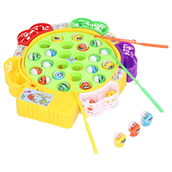 Fishing Game Play Set 24 Fish 5 Poles Rotating Fishing Game Board Gift for Kids Toddlers with Music - Image 8