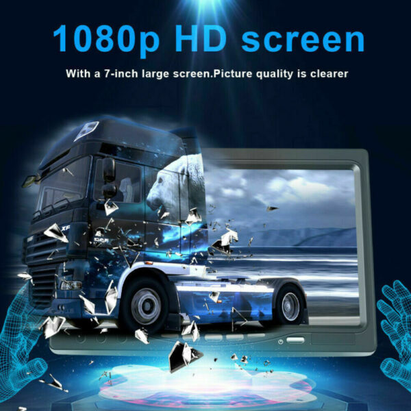 Car Reversing Camera - 7   LCD Monitor For Truck Caravan Bus Van Rear View Kit - Image 7