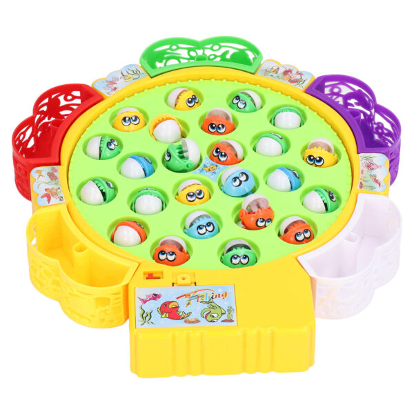 Fishing Game Play Set 24 Fish 5 Poles Rotating Fishing Game Board Gift for Kids Toddlers with Music - Image 7