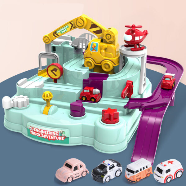 Cars Pass Through Big Adventure Parking Lot Rail Car Toy Car Track Kids Toy - Image 10