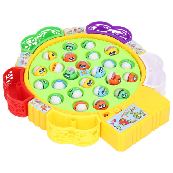 Fishing Game Play Set 24 Fish 5 Poles Rotating Fishing Game Board Gift for Kids Toddlers with Music - Image 4