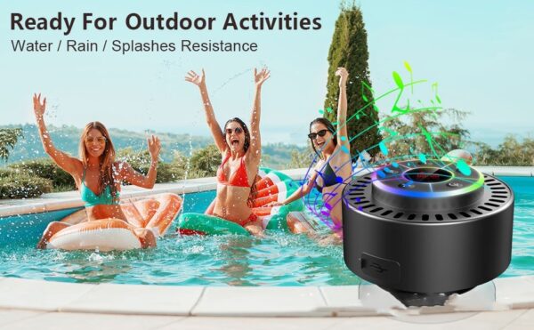 Waterproof Bathroom Bluetooth Speaker Dustproof Shockproof LED Radio Mini Speaker - Image 6