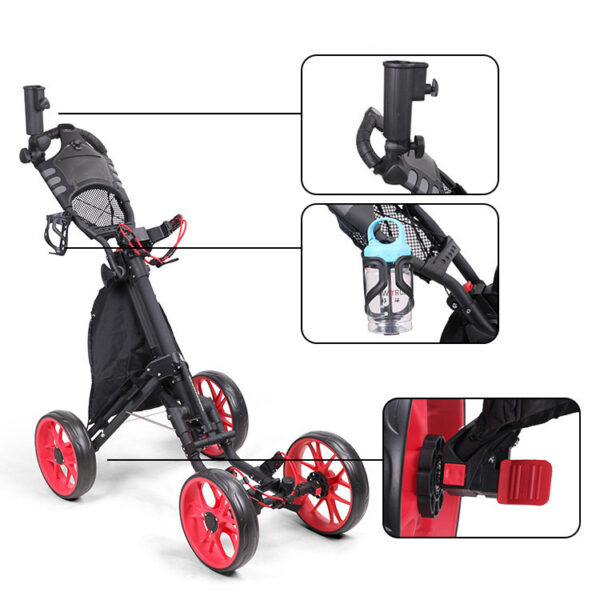 Foldable 4 Wheels Golf Trolley Golf Supplies - Image 6