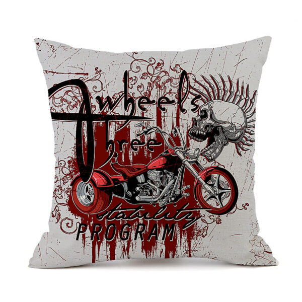 Halloween Personalized Retro Skull Linen Print Throw Pillow Cushion Cover - Image 8