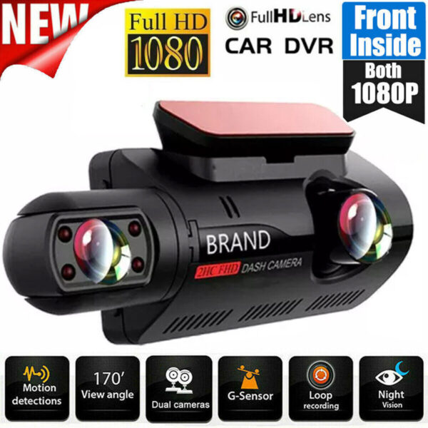 Car Dash Cam 1080P Dual Lens Recorder G Sensor DVR Front Rear Camera Video UK - Image 2