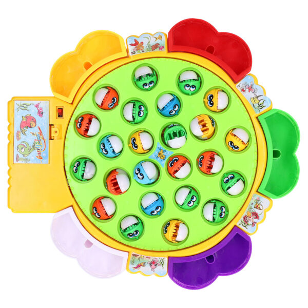 Fishing Game Play Set 24 Fish 5 Poles Rotating Fishing Game Board Gift for Kids Toddlers with Music - Image 3