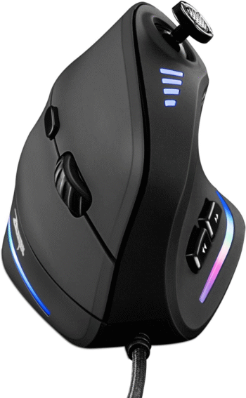 Gaming Mouse with 5 D Rocker, Ergonomic Mouse with 10000 DPI/11 Programmable Buttons, Vertical Gaming Mice Wired for Pc/Laptop/E-Sports/Gamer (Black)