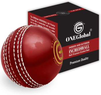 Soft Rubber Cricket Ball for Practice | Outdoor & Indoor Practice Cricket Ball with Core & Stitched Seam | Realistic Feel, True Bounce & Swing for Practice, Honing Skills & Family Fun