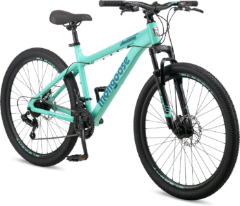 Grafton Mountain Bike, 24, 26 or 27.5 Inch Bike, 21 Speed, Aluminum Frame, Knobby Mountain Tires, Suspension Fork, Trigger Shifters, Mechanical Disc Brakes, Teal, Tan, Blue or Purple