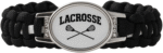 Black Lacrosse Paracord Bracelet, Lacrosse Jewelry for Boys & Girls, LAX Stick Charm, Gifts for Players, Teams, and Fans, Lacrosse Accessories