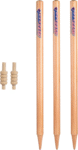Pack of 3 Cricket Wickets with 2 Bails - Natural Color Portable Cricket Wickets Wood, Set of 3 Stumps for Cricket with 2 Bails, Cricket Wicket
