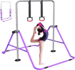 Gymnastics Bar for Kids, Adjustable Height Gymnastic Horizontal Bars,Junior Training Bar Children Folding Training Monkey Bars for Home Using
