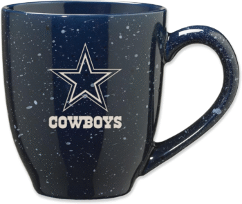 NFL Football 16 Oz Team Color Laser Engraved Speckled Ceramic Coffee Mug