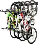 Stainless Steel Bike Storage Rack,6 Bike Storage Hanger Wall Mount for Home & Garage Holds up to 300Lbs, Black