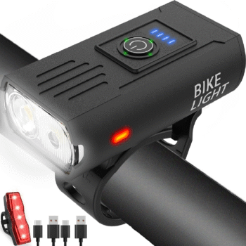 Bike Light, High Lumens Super Bright Bicycle Lite, 6+4 Modes USB Rechargeable Bike Headlight & Taillight Set, Waterproof Safety Bike Front & Rearlight for Road, Mountain, Night Riding