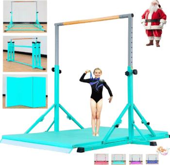 Gymnastic Bar for Kid and Teenage Ages 3-25, 5 FT / 8 FT Base Length, 4 FT Width 5 FT Height, Gymnastic Kip Bar Horizontal Bar for Gymnast, Gymnastic Training Equipment for Home and Club Use