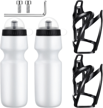 Mifoci Bike Water Bottle Cage with Bottle Bike Water Bottles and Holder 24Oz Squeeze Sport Bicycle Accessories for Mountain Outdoor Cycling