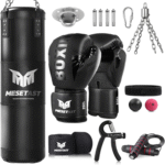 Punching Bag for Adults, 4Ft Heavy Boxing Bag Set with 12 OZ Gloves for MMA Karate Kickboxing Boxing - Unfilled