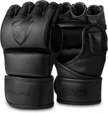 MMA Gloves for Men– Open Palm Training Gloves for Grappling, Kickboxing, Muay Thai, Light Sparring, Youth Self-Defense, Heavy Bag Workouts – Durable Synthetic Leather with Wrist Support